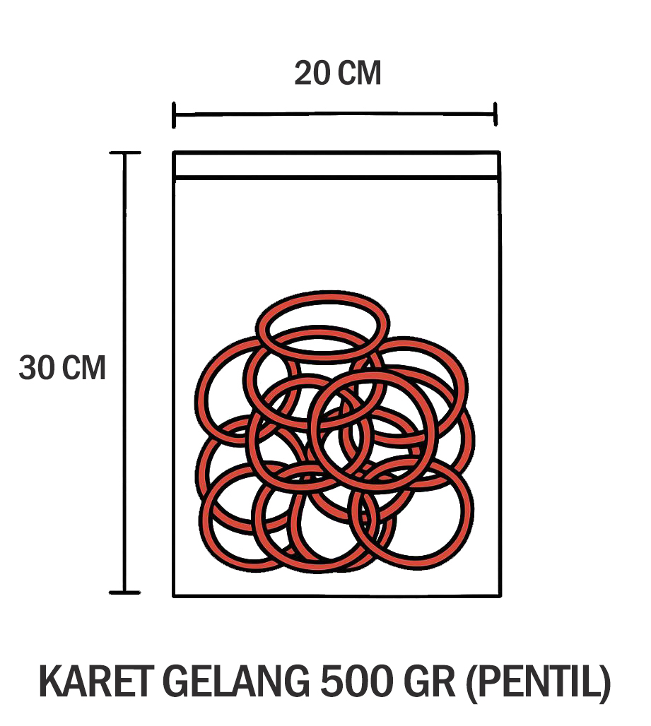 2 KARET GELANG 500GR PENTIL NON KLIP